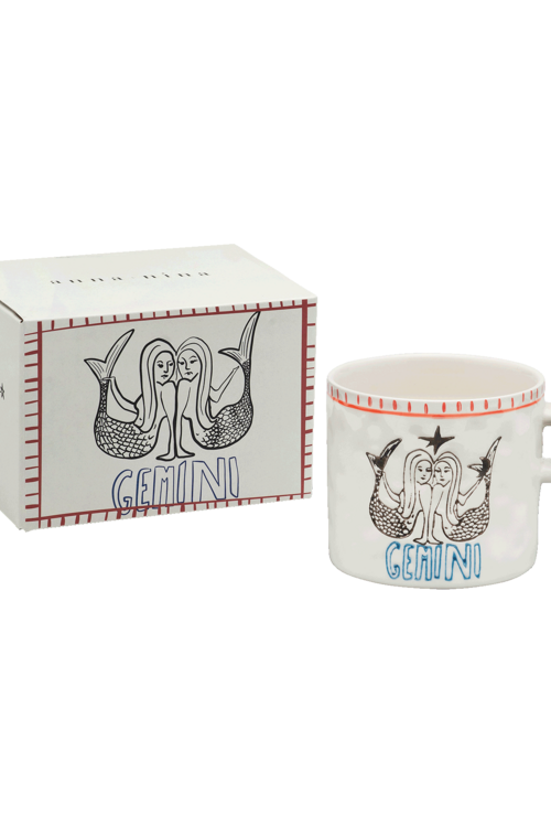 Anna & Nina Weiße Zodiac Gemini Teetasse