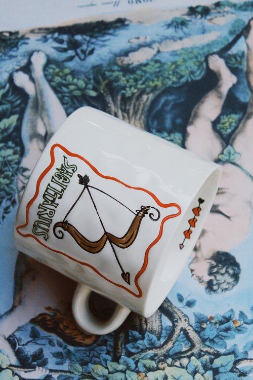 Anna & Nina Weiße Zodiac Schütze Teetasse