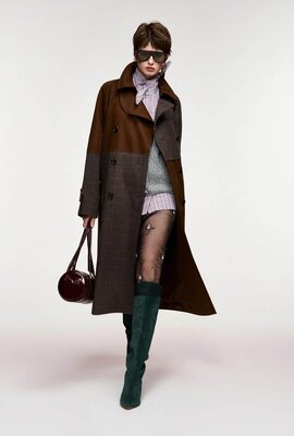 Essentiel Antwerp Trenchcoat Patchwork Braun