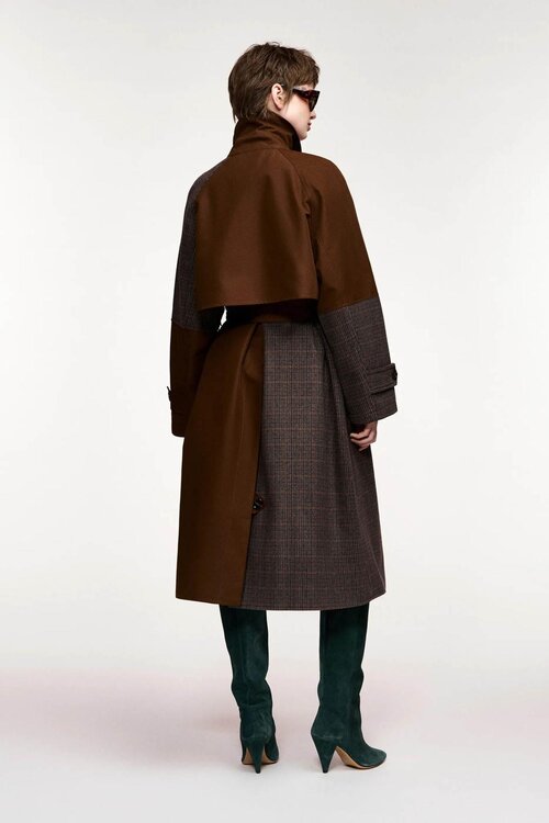 Essentiel Antwerp Trenchcoat Patchwork Braun