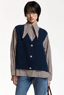 Essentiel Antwerp Bluse mit Schleifenkragen Multicolour