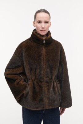 Studio AR by Arma Frankie Faux-Mink-Jacke Khaki
