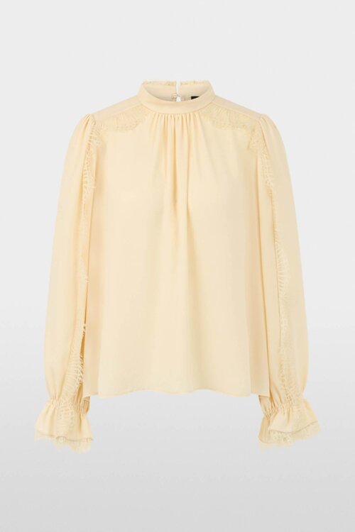Marc Cain fließende Bluse mit Spitze wollweiß