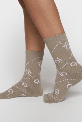 10Days Socken All-Over-Monogramm Nebel