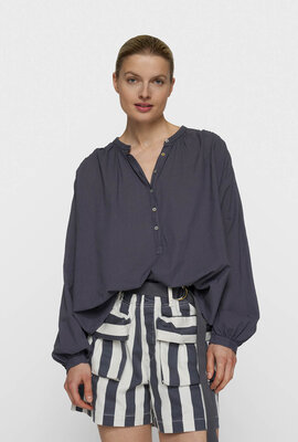 10Days Stahlblaue fließende Bluse