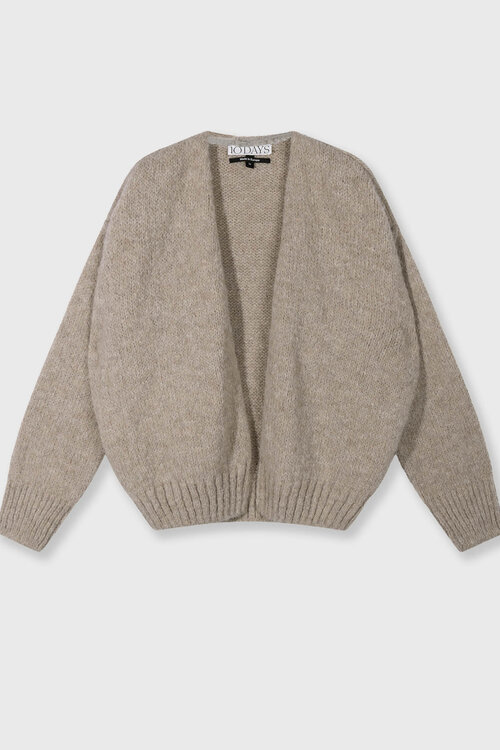10Days Kurze Strickjacke mit Gürtel in Nebelgrau