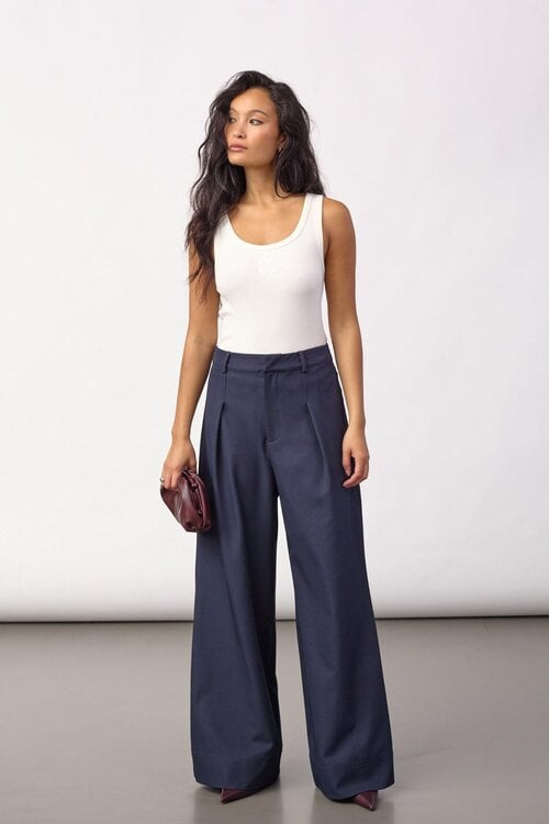 Co'couture Luna Pleat Hose navy