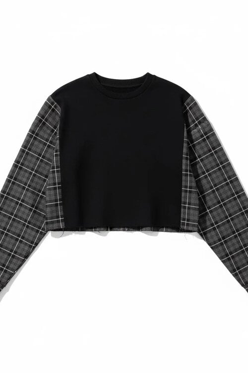 Johny Sweatshirt kariert Navy