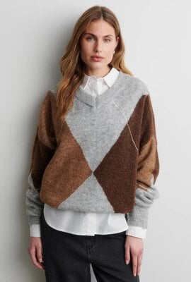Second Female Forca Knit Vneck grau