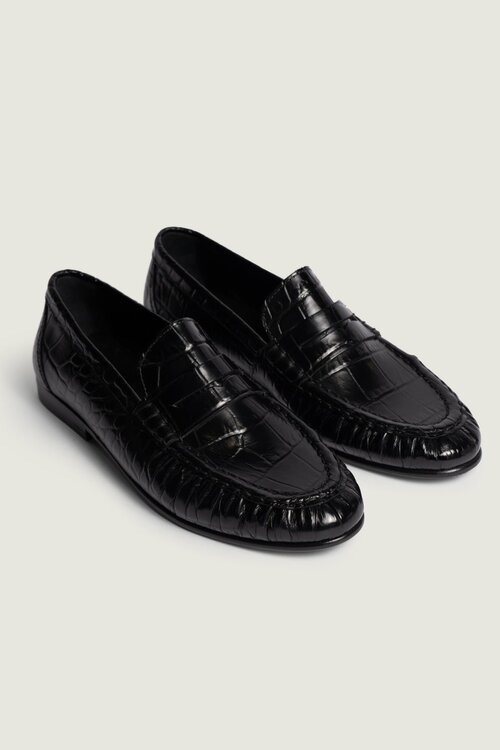 Posa Penny Loafer Wrinkle Croco