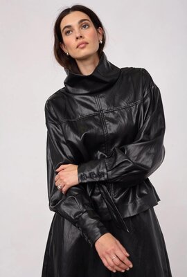 Co'couture Gitt Funnel Neck Bluse black
