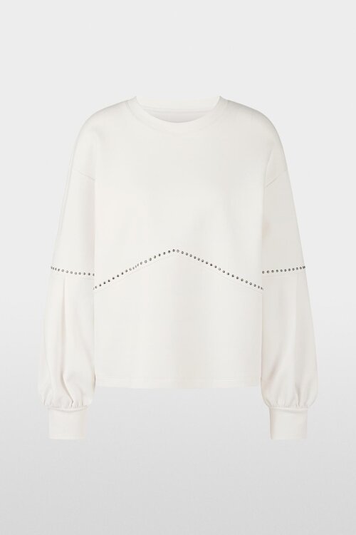 Marc Cain Sweatshirt mit Nieten Off-White