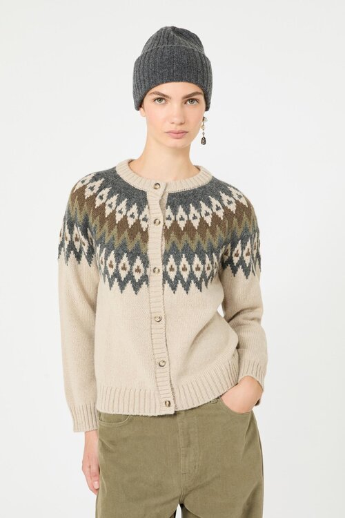 Max Mara Weekend Cardigan Beige Jacquard