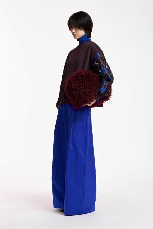 Essentiel Antwerp Sweatshirt mit Blumenprint bordo
