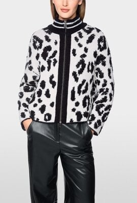 Marc Cain Strickjacke Print Schwarz