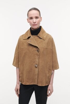 Studio AR by Arma Clara Ziegenveloursleder Gilet Khaki