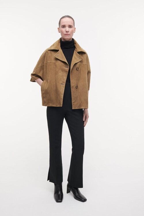 Studio AR by Arma Clara Ziegenveloursleder Gilet Khaki