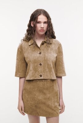 Studio AR by Arma Hollis Wildlederbluse Khaki