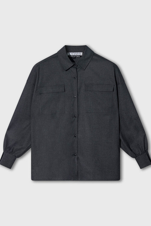 10Days tie Bluse anthrazit