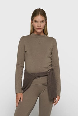 10Days Rollkragen-Tee Modal Braun