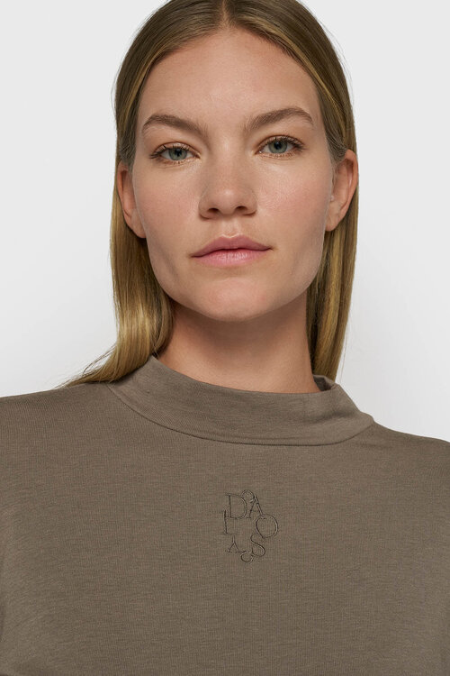 10Days Rollkragen-Tee Modal Braun