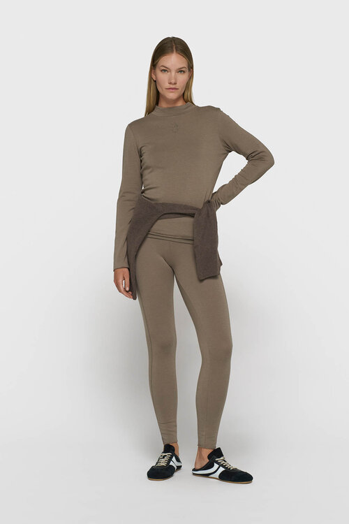 10Days Rollkragen-Tee Modal Braun