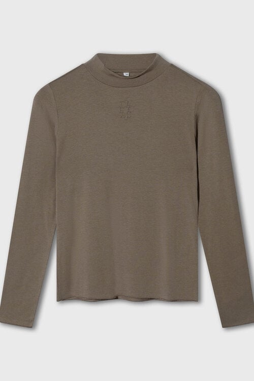 10Days Rollkragen-Tee Modal Braun