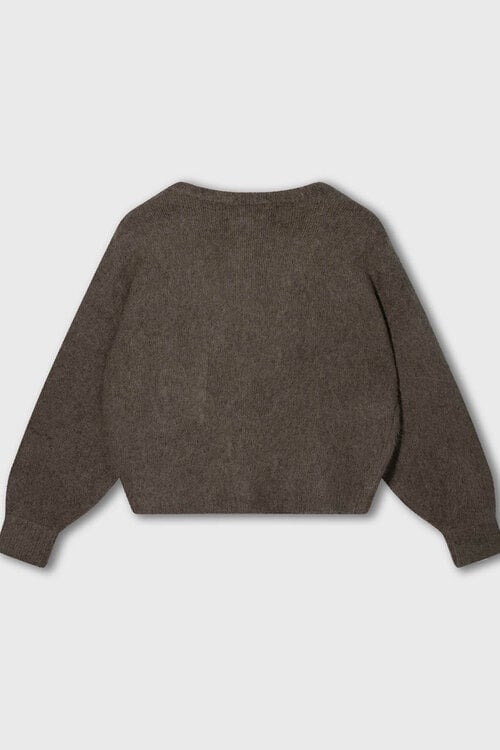 10Days hairy knit Strickjacke braun
