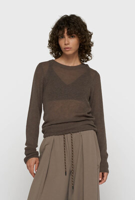 10Days slim dünn gestrickter Pullover braun
