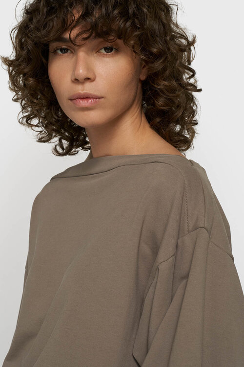 10Days Boatneck-Top Fleece Braun