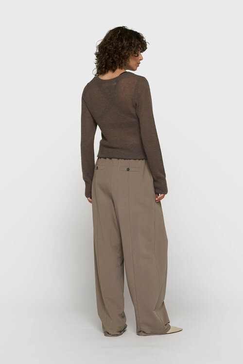 10Days slim dünn gestrickter Pullover braun