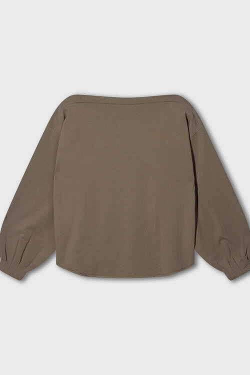 10Days Boatneck-Top Fleece Braun