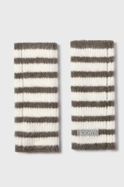 10Days hairy knit Handschuhe Streifen brui