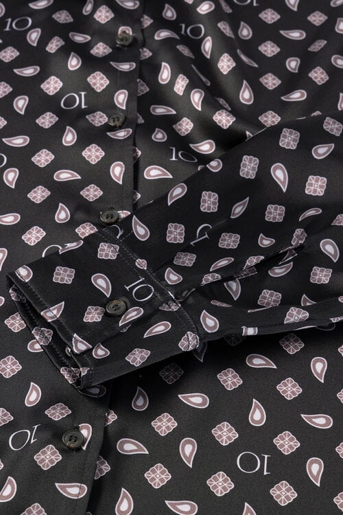 10Days fluid Hemd Paisley schwarz
