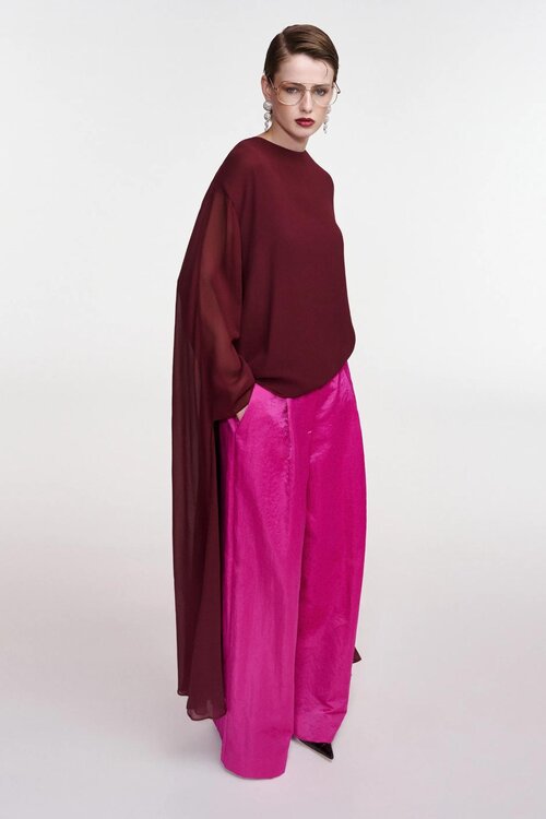 Essentiel Antwerp Bluse mit Cape Bordeaux