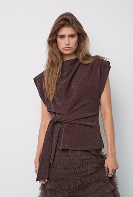 Co'couture Esti Glitzer-Top braun