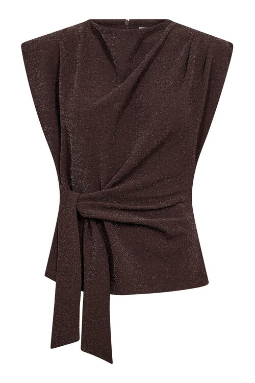 Co'couture Esti Glitzer-Top braun