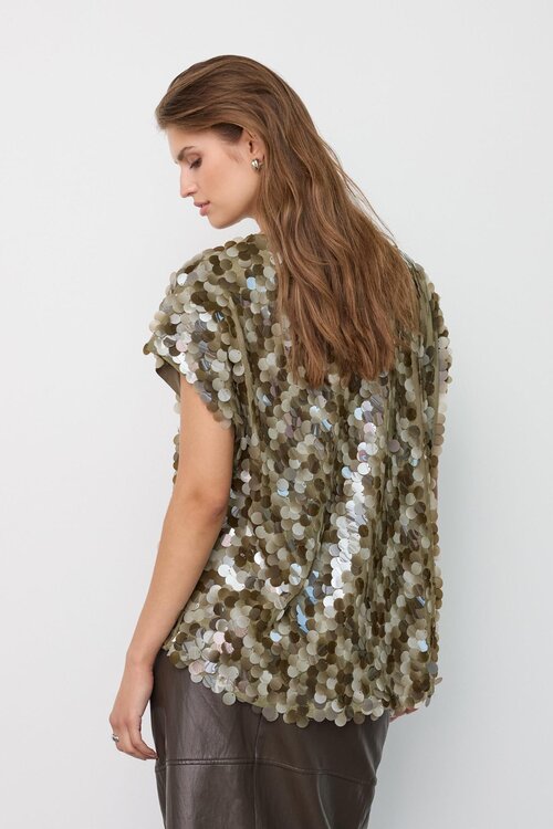 Co'couture Rhea Glitzer-Top army