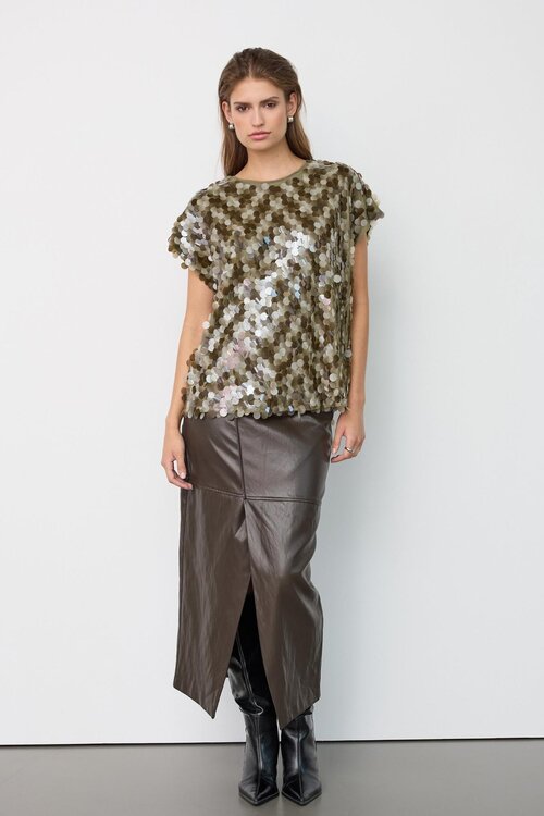 Co'couture Rhea Glitzer-Top army