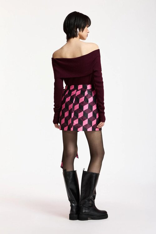 Essentiel Antwerp Minirock mit Schleifenprint black