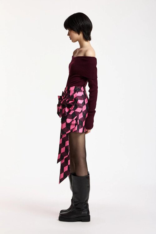 Essentiel Antwerp Minirock mit Schleifenprint black