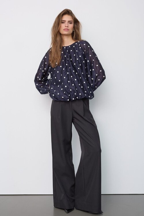 Co'couture Dita Dot Bluse blau