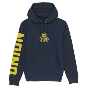 Hoodie bleu Union sleeve jaune