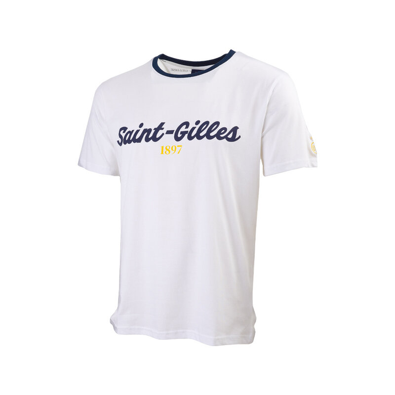 Topfanz T-shirt wit "Saint Gilles" blauw
