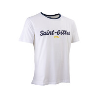 Topfanz T-shirt wit "Saint Gilles" blauw