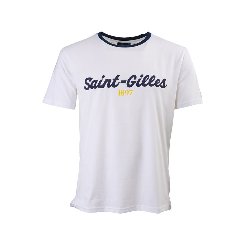 Topfanz T-shirt wit "Saint Gilles" blauw
