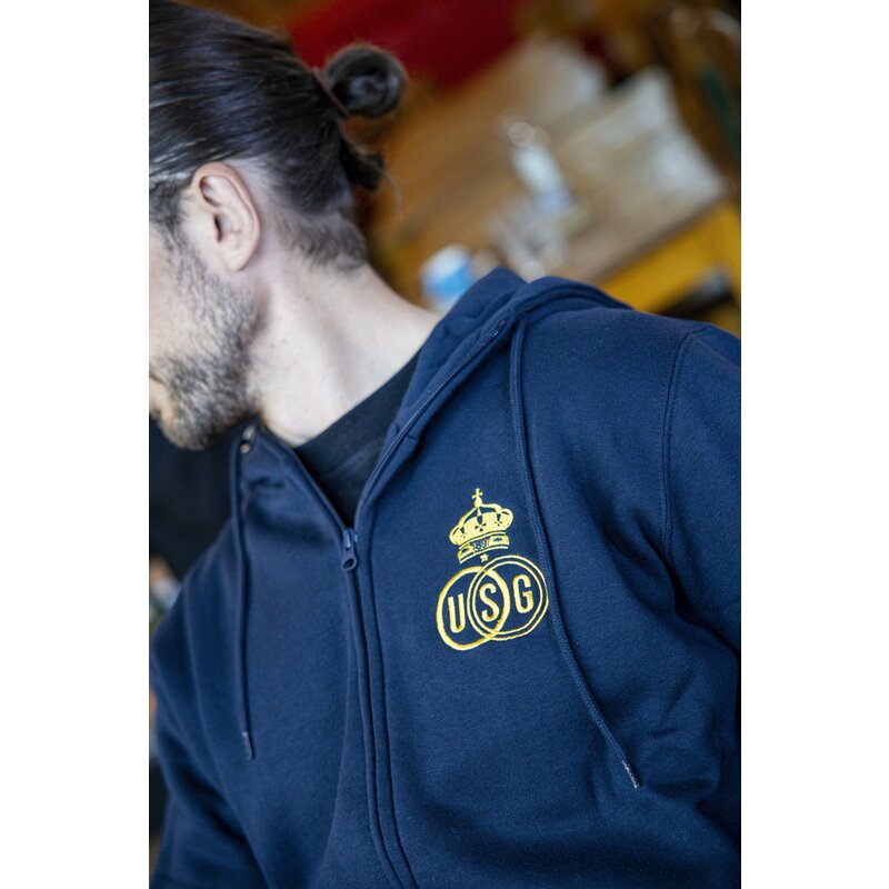 Topfanz Kapuzenpulli mit Reißverschluss Gelbes Logo Kinder