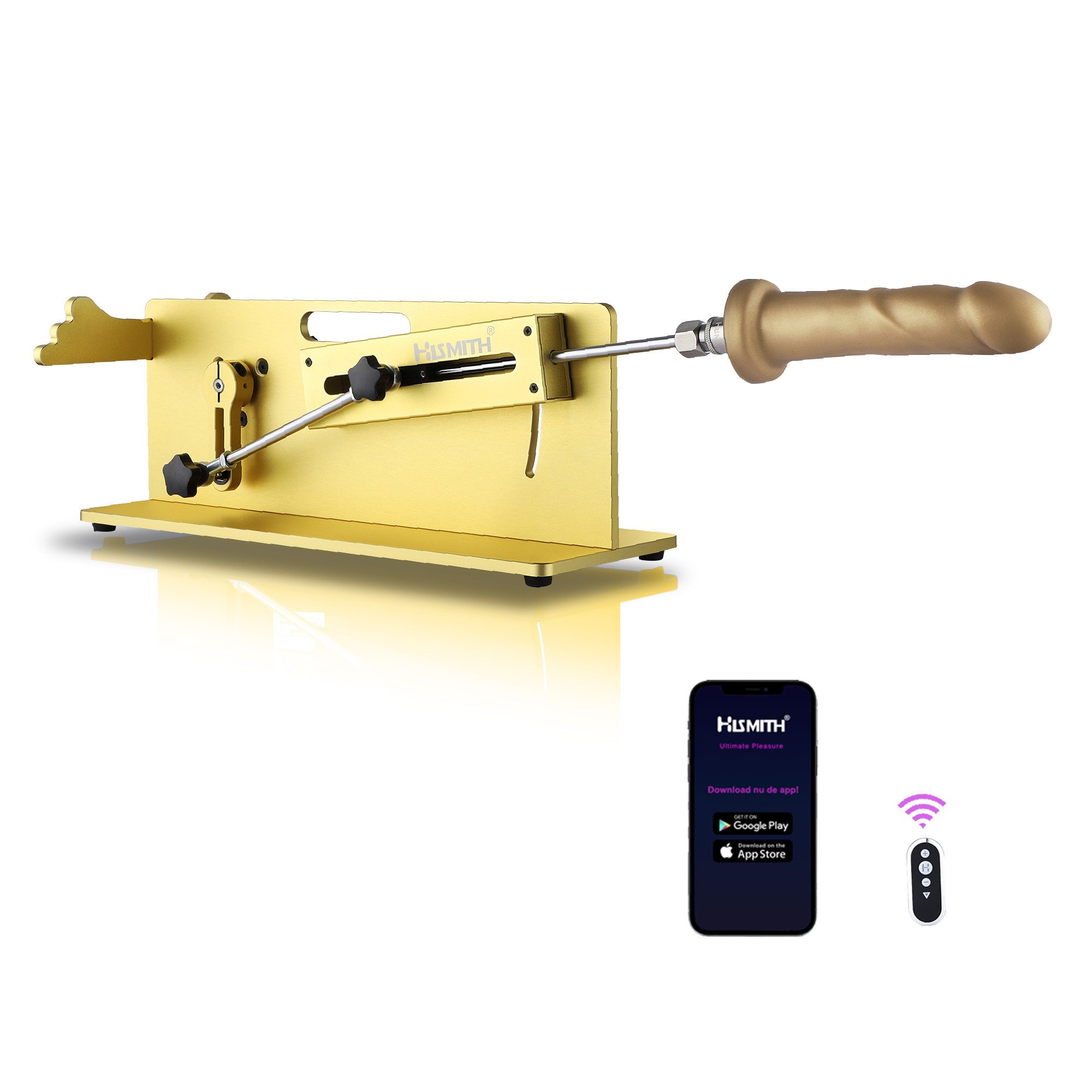 Hismith TableTop Premium Sex Machine Gold Including Dildo - Smart App -  Hismith®