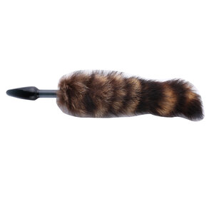 Auxfun® Fluffy Butt Plug Fuchsschwanz Schwarzer Glasplug