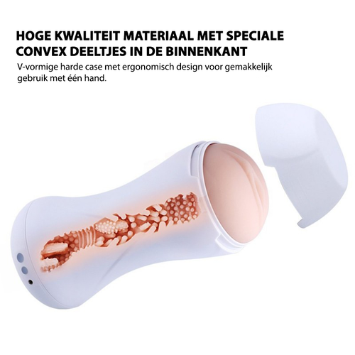 Hismith® Pocket Pussy Masturbator, met vibratie en kreungeluiden!